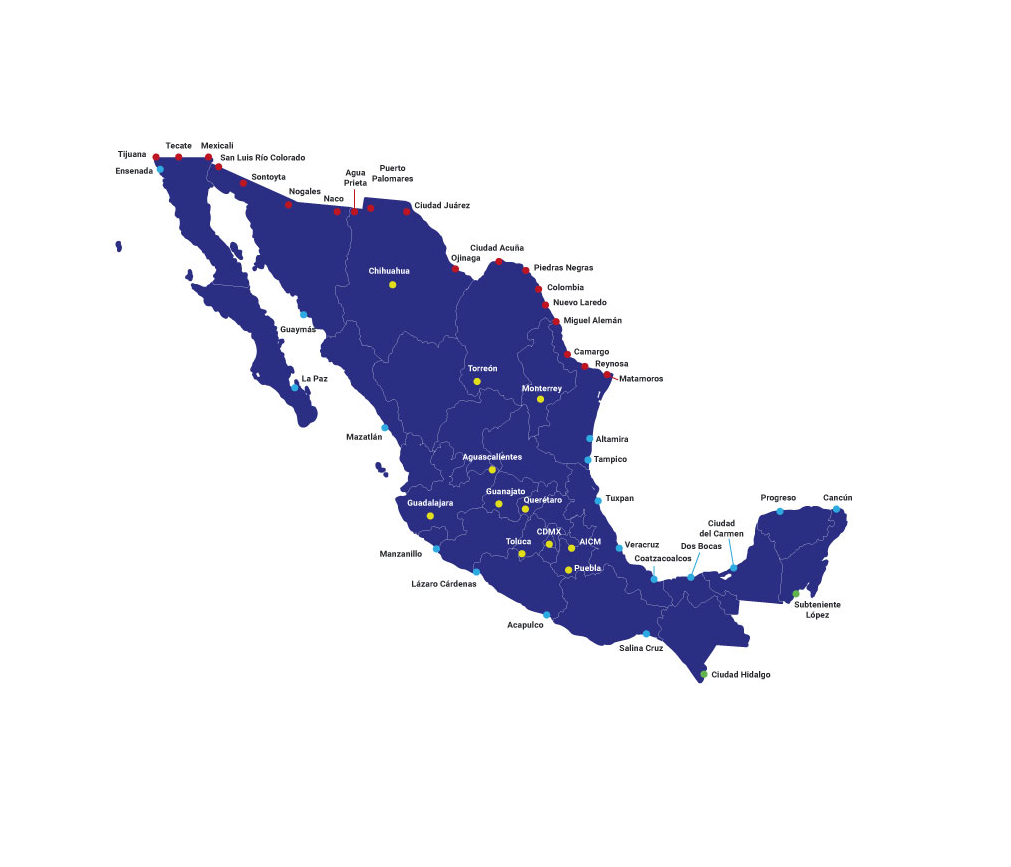 Mapa de Aduanas en México